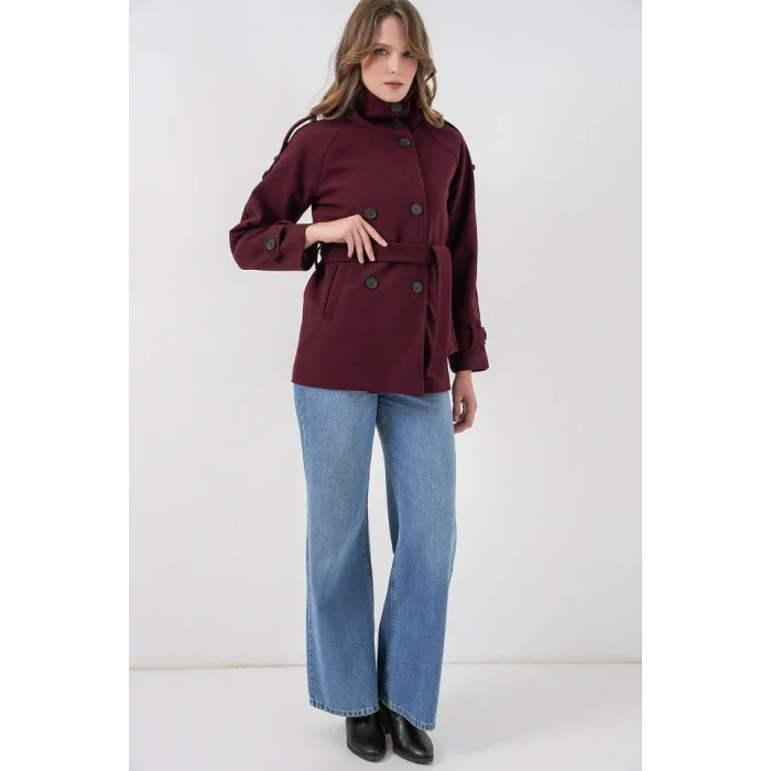 Kuşaklı Kaşe Kaban 9162 - Bordo