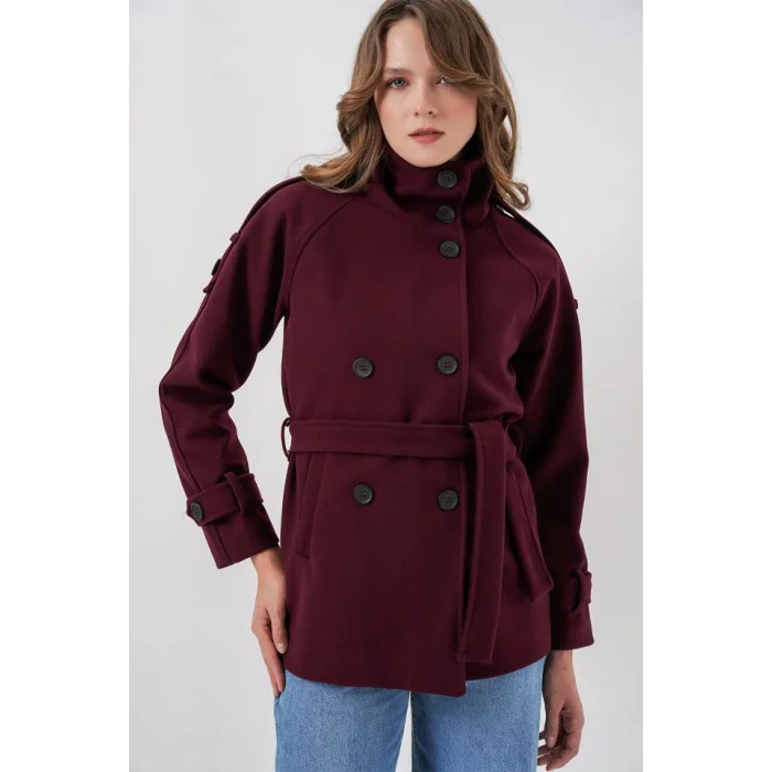 Kuşaklı Kaşe Kaban 9162 - Bordo
