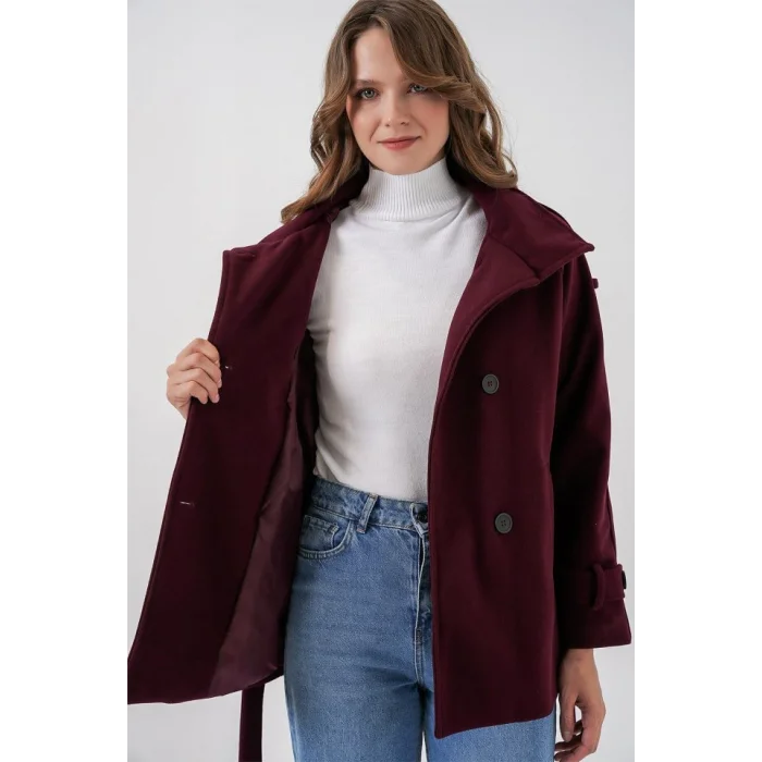 Kuşaklı Kaşe Kaban 9162 - Bordo