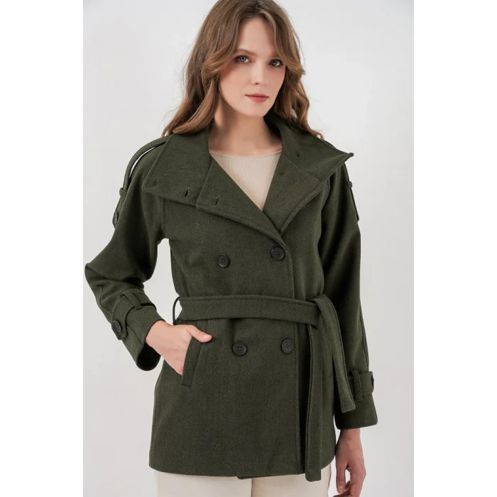 Kuşaklı Kaşe Kaban 9162 - Haki