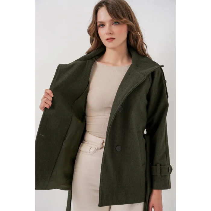 Kuşaklı Kaşe Kaban 9162 - Haki