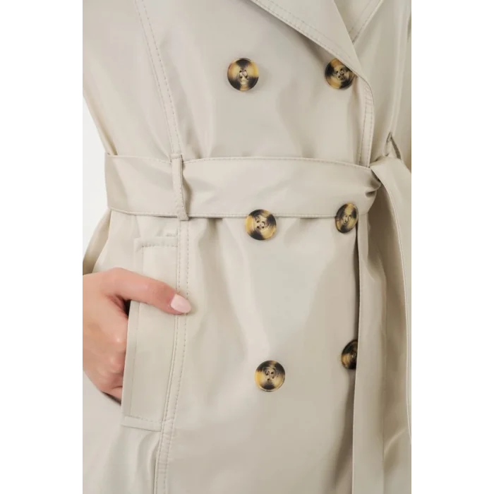 Kuşaklı Kısa Trençkot 5982 - Bej