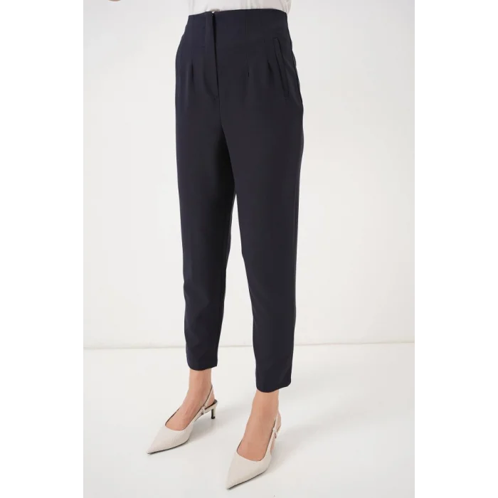Lacivert Yüksek Bel Kumaş Pantolon 6650