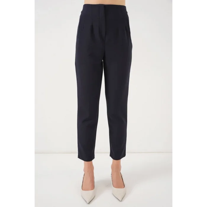 Lacivert Yüksek Bel Kumaş Pantolon 6650