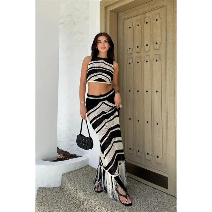 Lenny Püskül Detaylı Crop Takım 9863