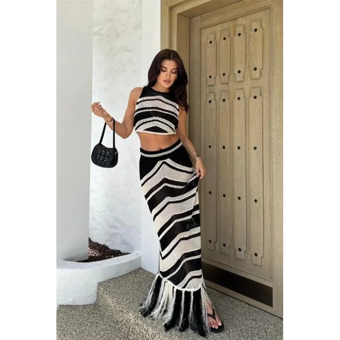 Lenny Püskül Detaylı Crop Takım 9863