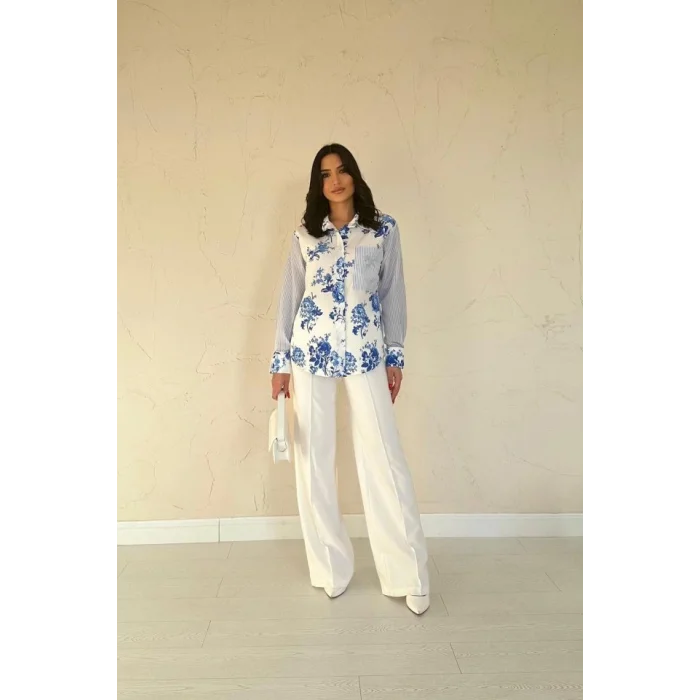 Mavi Garnili Gömlek