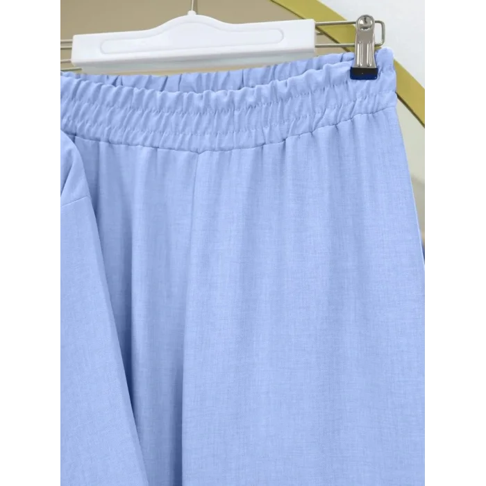 Önden Bağlamalı Pantolonlu Kimono Takım   -Bebe Mavi