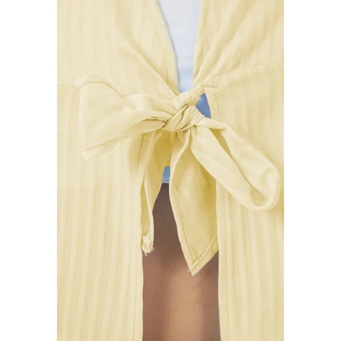 Önü Bağcıklı Bluz 952 - Sarı