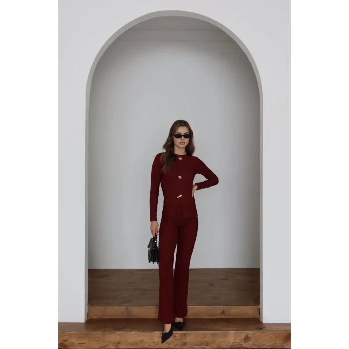 Ottoman alt üst takım bordo pt510442