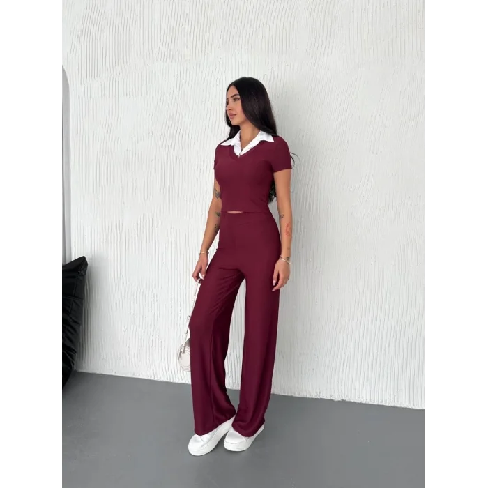 Ottoman kumaş beyaz gömlek yaka takım s4142