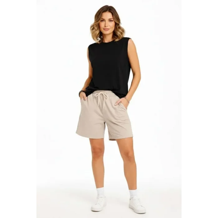 Oversize Atlet Salaş Kalıp Bisiklet Yaka Basic Yazlık Spor Bluz - Siyah