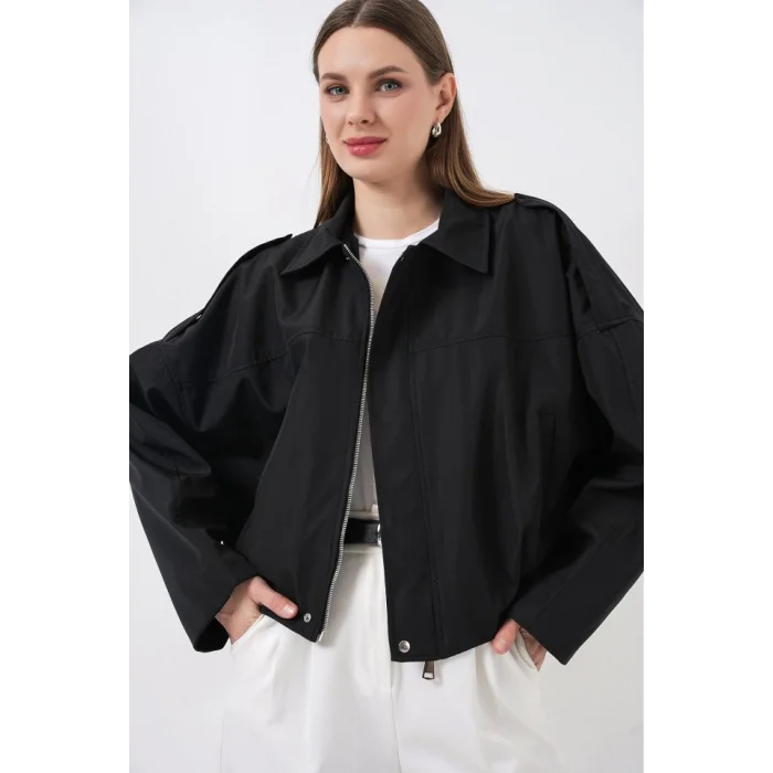 Oversize Kısa Ceket 0732 - Siyah