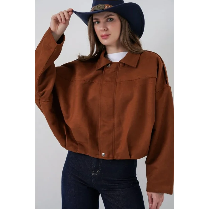 Oversize Süet Ceket 1055 - Y.Kiremit