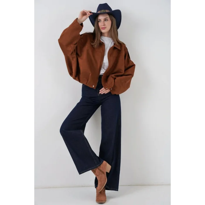 Oversize Süet Ceket 1055 - Y.Kiremit