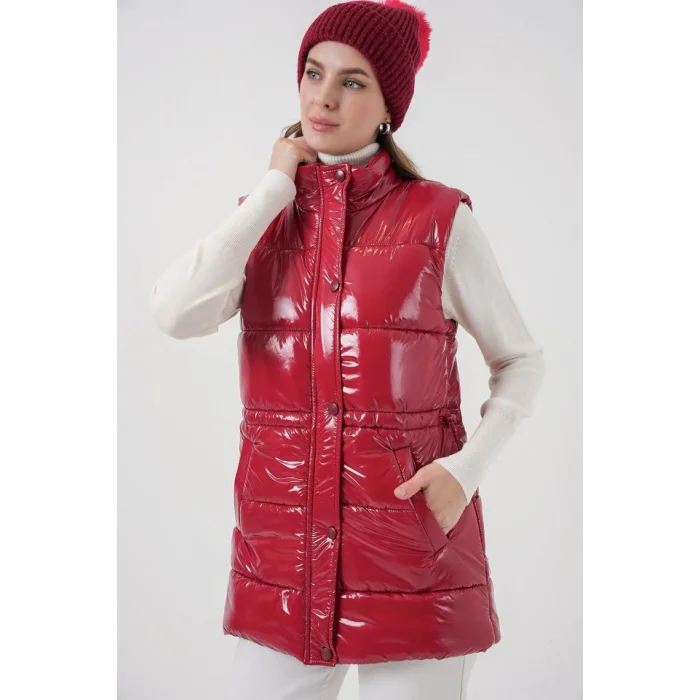Parlak Şişme Yelek 5218 - Kırmızı