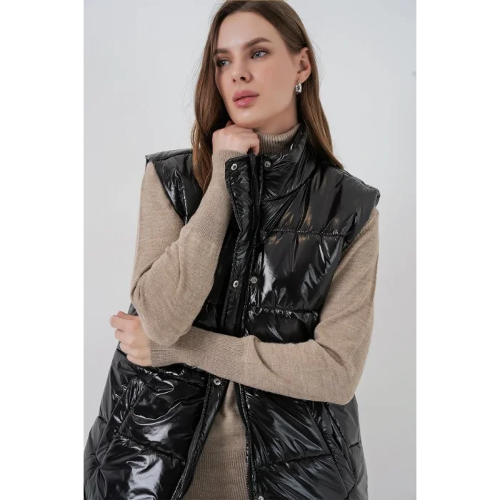 Parlak Şişme Yelek 5218 - Siyah