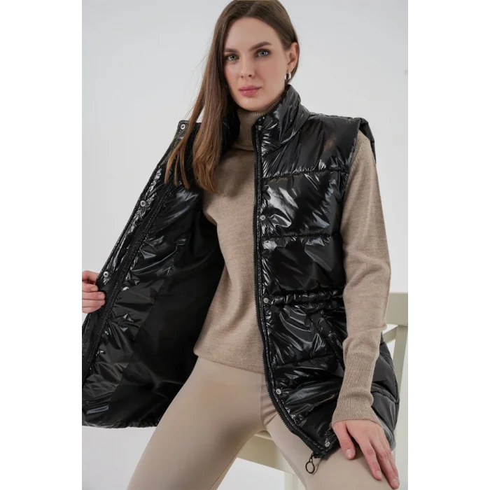 Parlak Şişme Yelek 5218 - Siyah