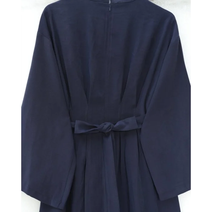 Pileli Beli Kemerli Toka Detaylı Modal Elbise -Laci