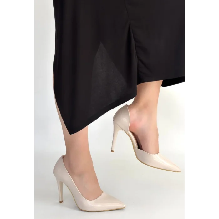Pley Bej Rugan Stiletto Ayakkabı
