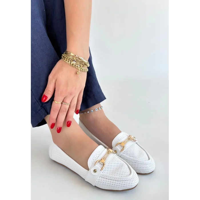 Rain Beyaz Cilt Babet Ayakkabı