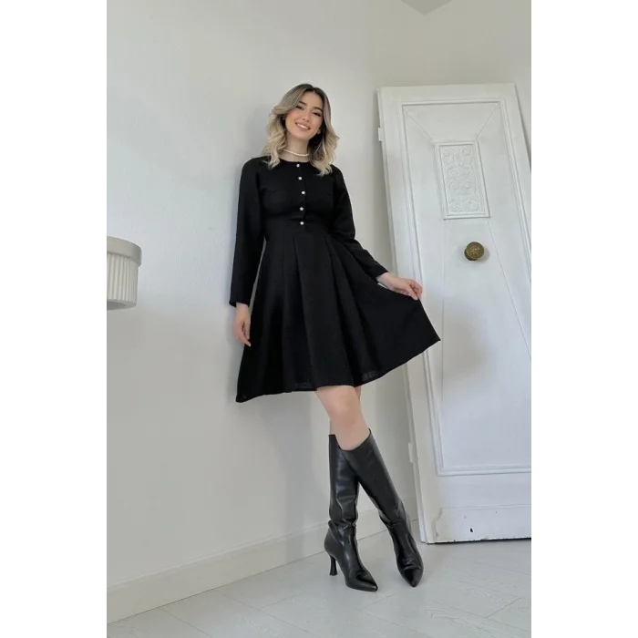 Siyah Kısa Klasik Elbise