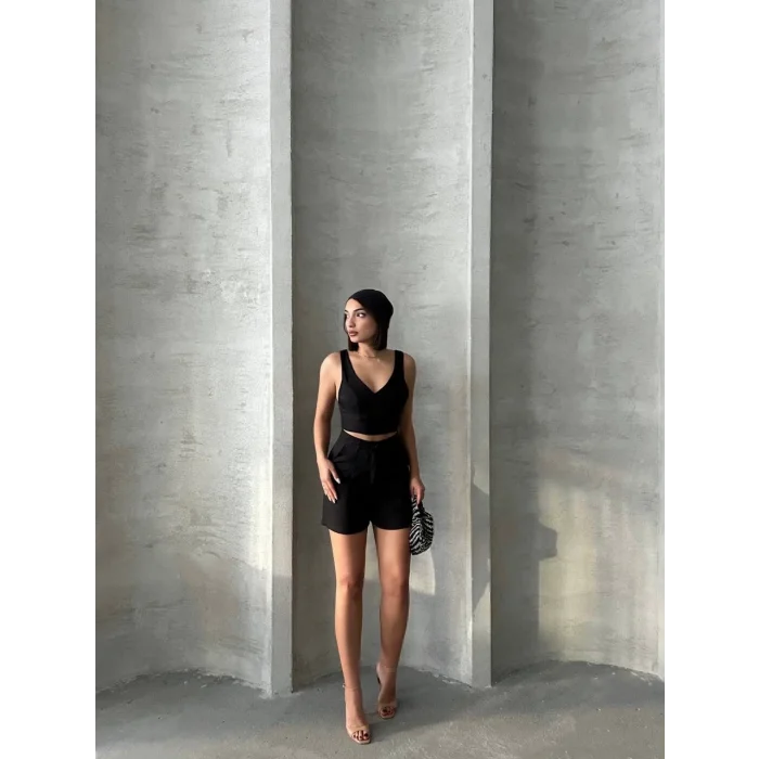 Şortlu keten takım s255014