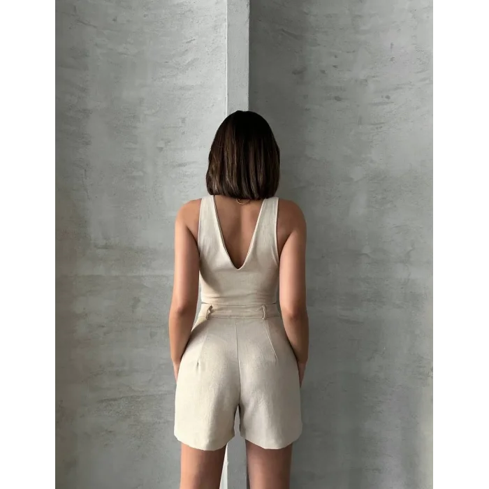 Şortlu keten takım s255014