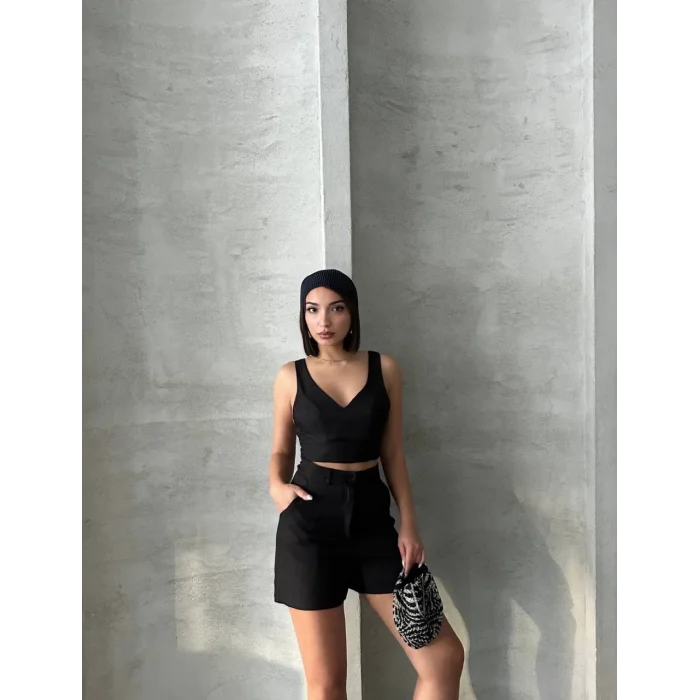 Şortlu keten takım s255014