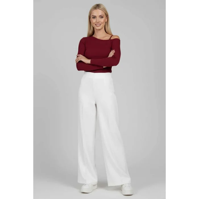 Tek Omuz İpli Bluz Bordo t4328