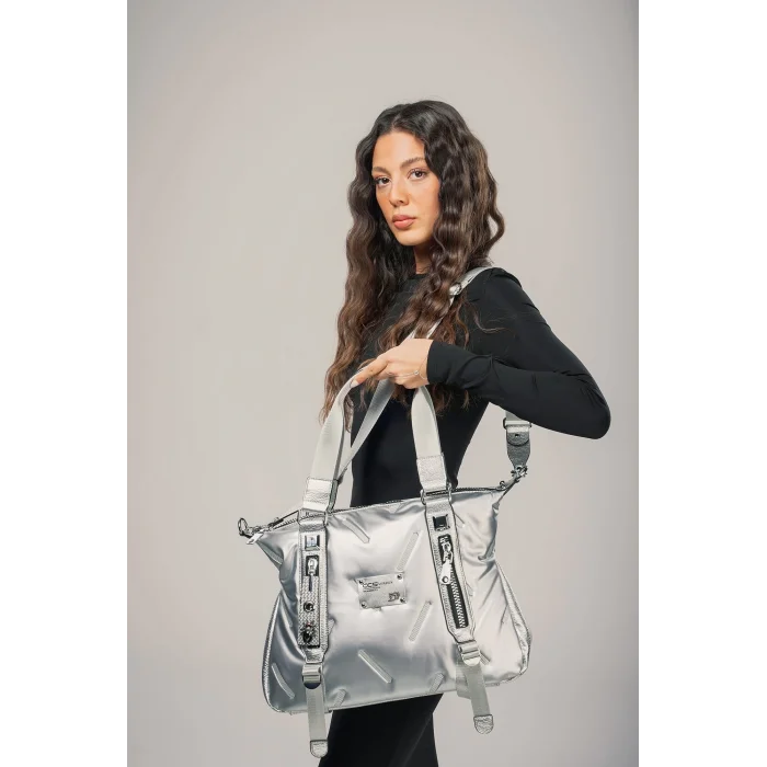 Tiven Gri Cilt Omuz Ve Kol Çantası