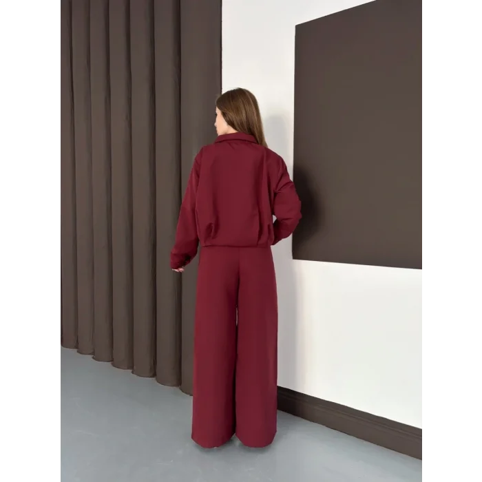 Trenç takım alt üst bordo ons