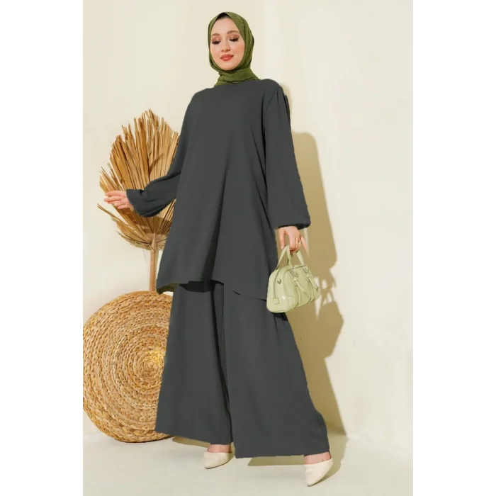 Tunik Pantolon Alt Üst Takım 6663 - Antrasit