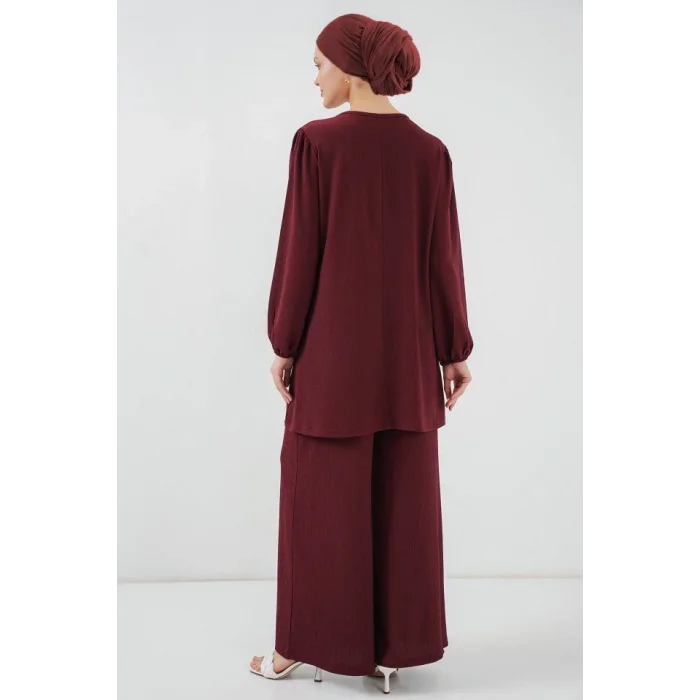 Tunik Pantolon Alt Üst Takım 6663 - Bordo
