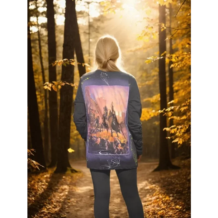 Unisex Bisiklet Yaka Uzun Kollu T-Shirt - Siyah