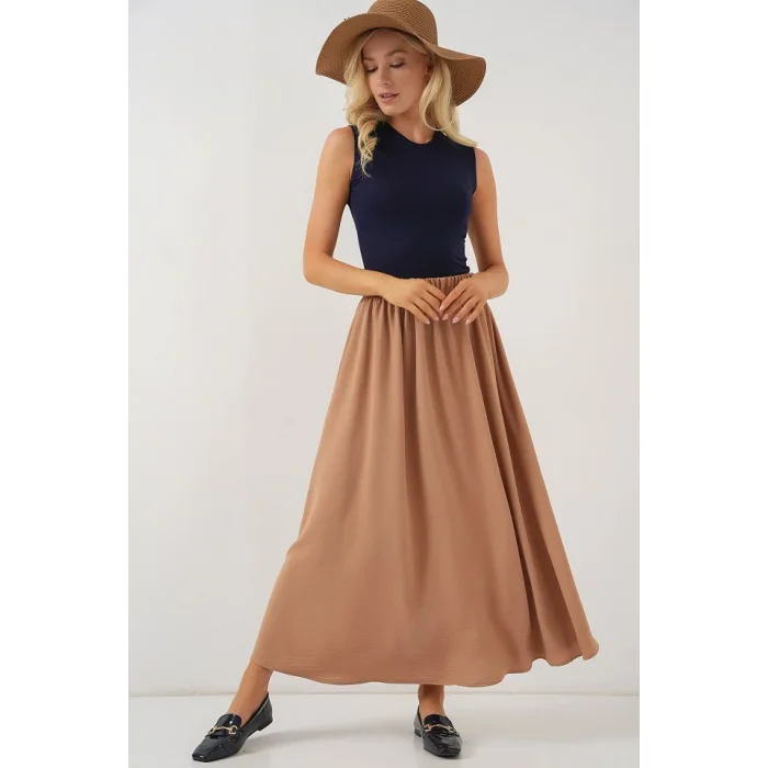 Uzun Ayrobin Etek 8050 - Camel