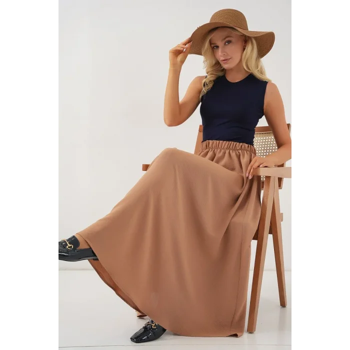 Uzun Ayrobin Etek 8050 - Camel