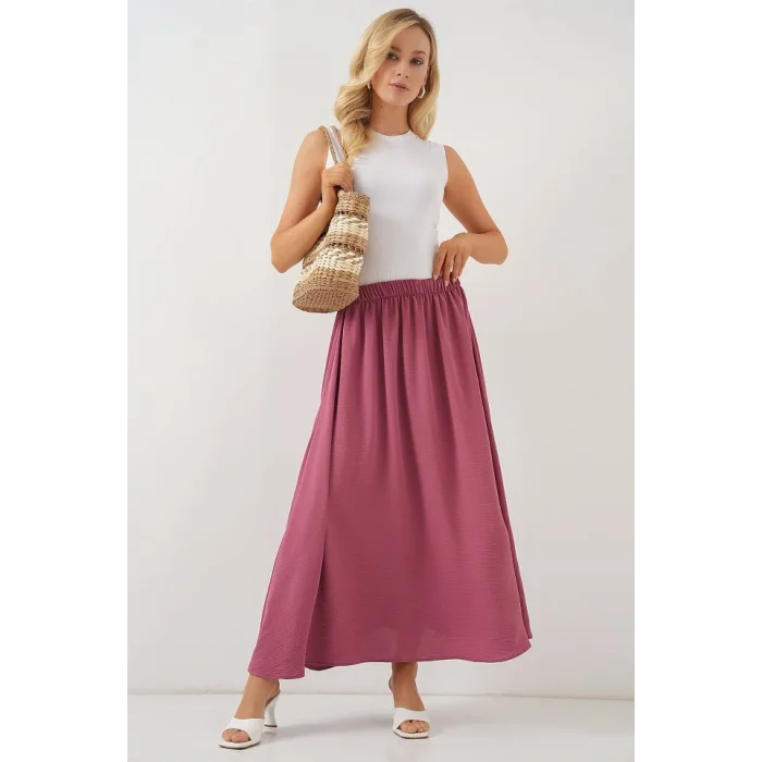 Uzun Ayrobin Etek 8050 - Gül Kurusu