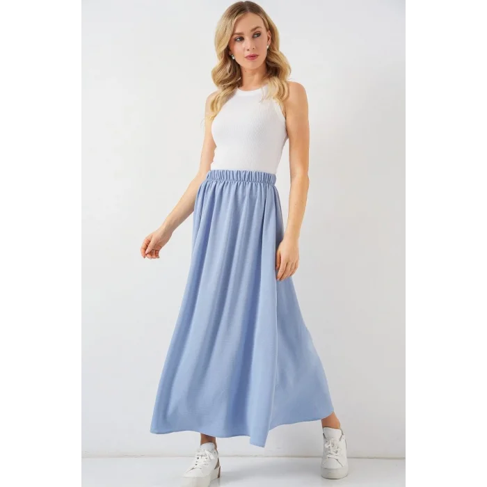 Uzun Ayrobin Etek 8050 - Mavi