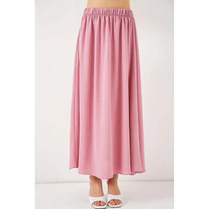 Uzun Ayrobin Etek 8050 - Pudra