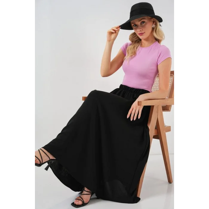 Uzun Ayrobin Etek 8050 - Siyah