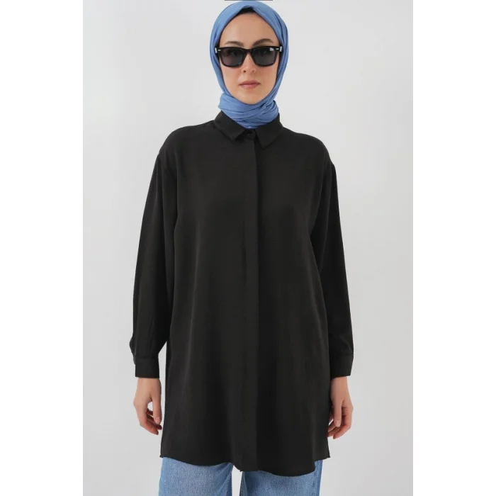 Uzun Gömlek Tunik 5945 - Siyah