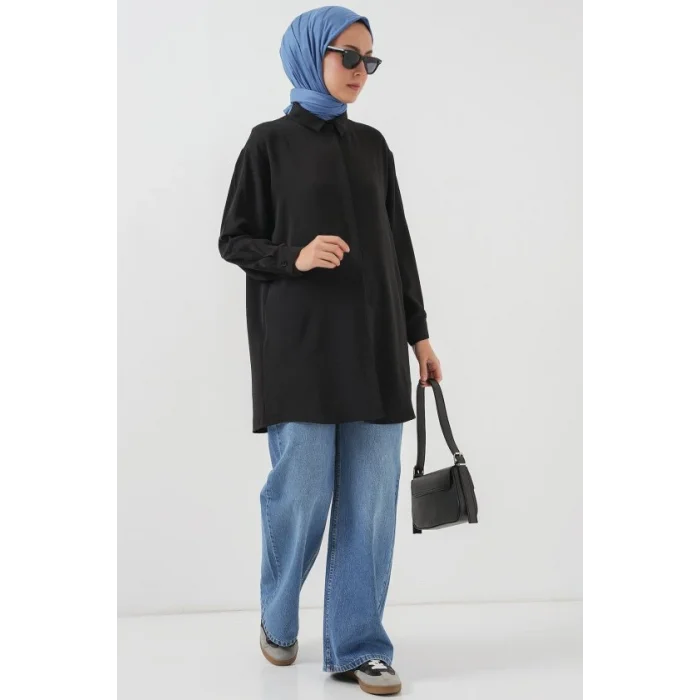 Uzun Gömlek Tunik 5945 - Siyah