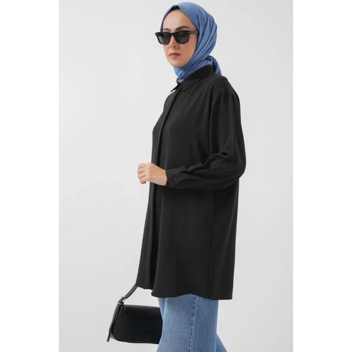 Uzun Gömlek Tunik 5945 - Siyah