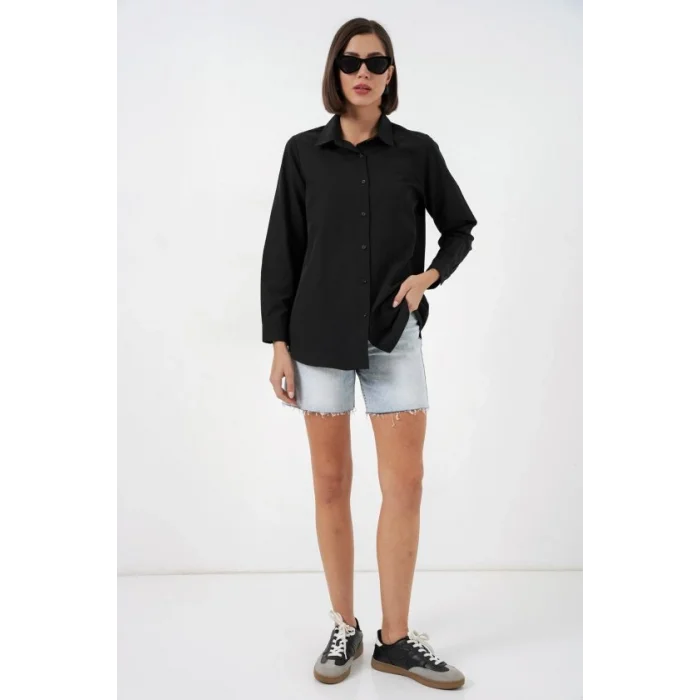 Uzun Kol Basic Gömlek 20279 - Siyah