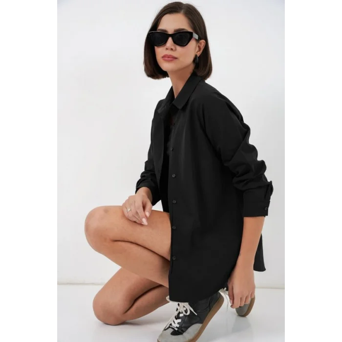 Uzun Kol Basic Gömlek 20279 - Siyah