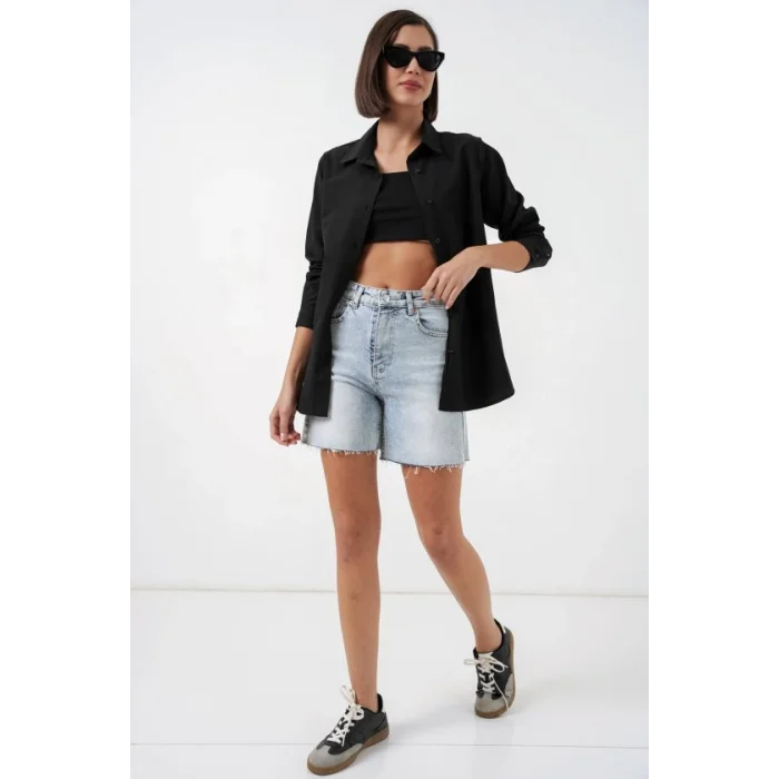 Uzun Kol Basic Gömlek 20279 - Siyah