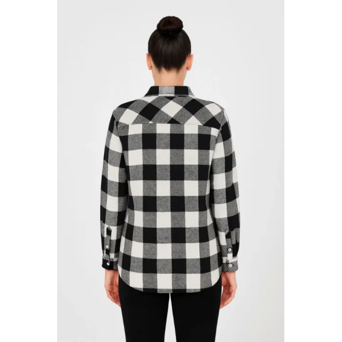 Uzun Kollu Oduncu Gömlek - Siyah