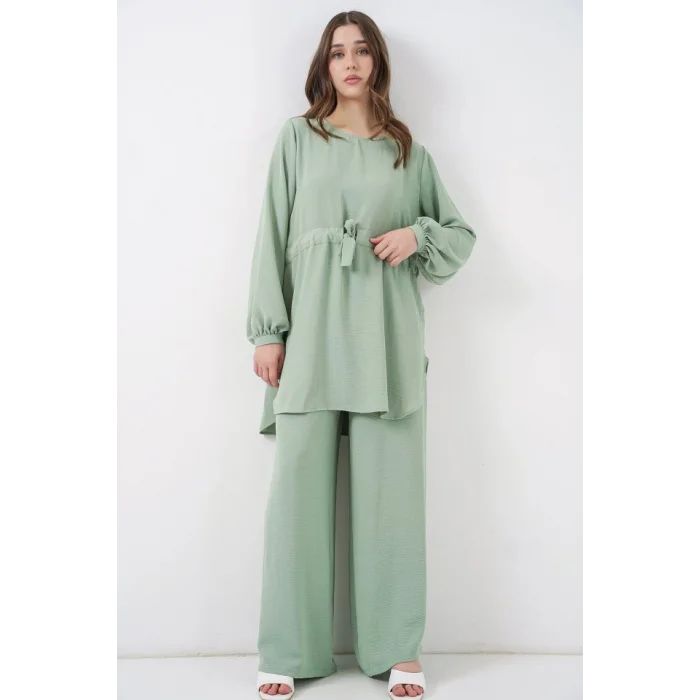 Uzun Tunik Pantolon İkili Takım 6719 - E.Yeşil