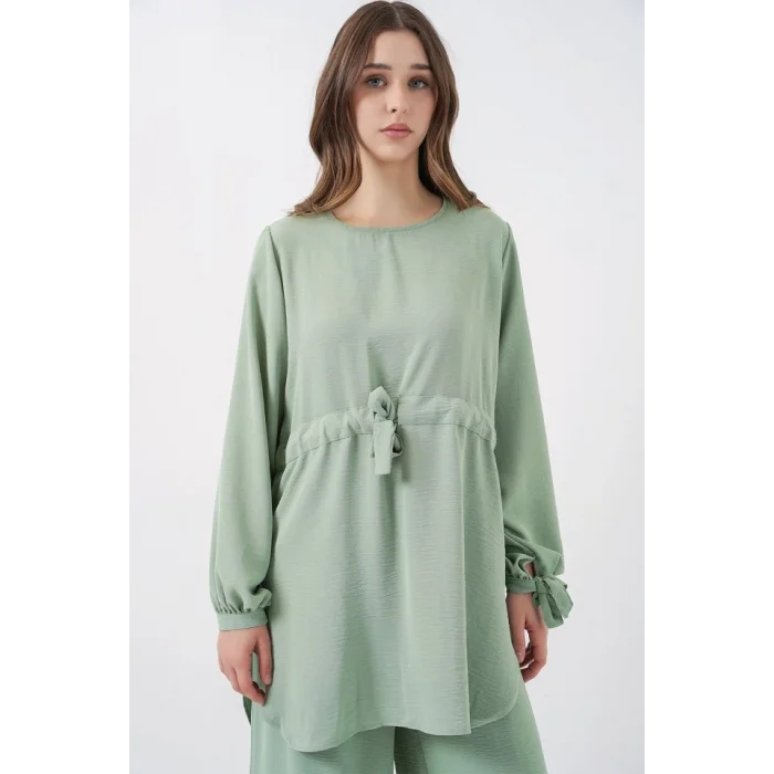 Uzun Tunik Pantolon İkili Takım 6719 - E.Yeşil